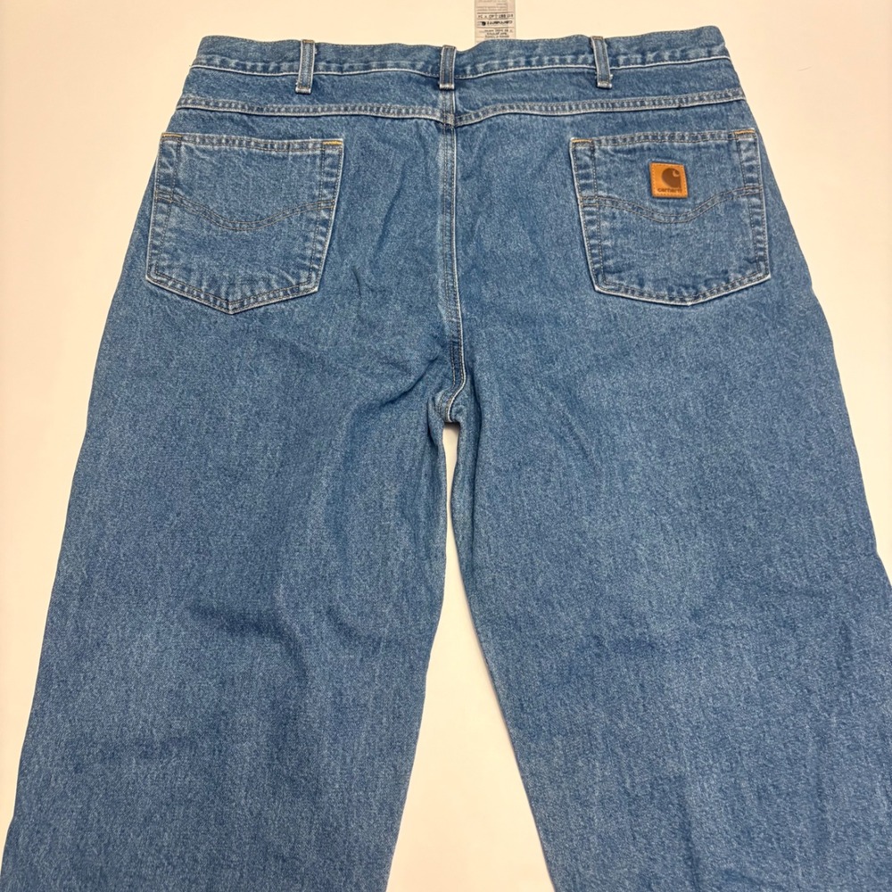 Carhartt B17 DST Jeans Mens 40x34 Blue Relaxed Fit Tapered Leg Denim